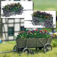 1228 Busch Wooden Cart With Flowers