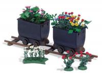 1253 Busch 2 Tipper Wagons With Flowers