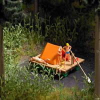 1564 Busch Wooden raft and tent
