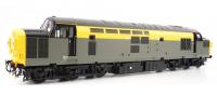 3722 Heljan Class 37/0 Diesel Locomotive in Dutch Civil Engineers Grey and Yellow Livery Un-numbered with high intensity headlight