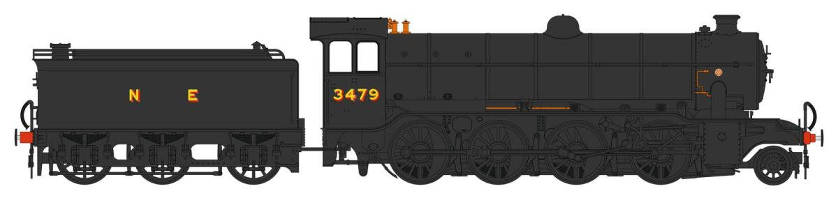 3940 Heljan Tango O2/4 Steam Locomotive number 3479 in LNER Wartime Black livery