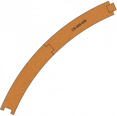 CB-608-9 Proses 10 X Pre-Cut Cork Bed for R608-609 R3 Curve Tracks