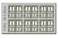 D-004 Proses 6 pcs 28X25mm Double Unit Doors HO/OO