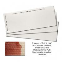 P3D-EB-03 Proses Embossed PVC Sheets (Brick Pattern) 3 pcs