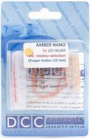 LED-NLAM DCC Concepts NANO LED Amber.  Pack of 6 0.8mm LEDs complete with resistors