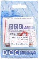 LED-NLPW DCC Concepts NANO LED White.  Pack of 6 0.8mm LEDs complete with resistors