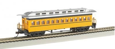 13403 Bachmann HO 1860 - 1880 Coach - Painted, Unlettered - Yellow.