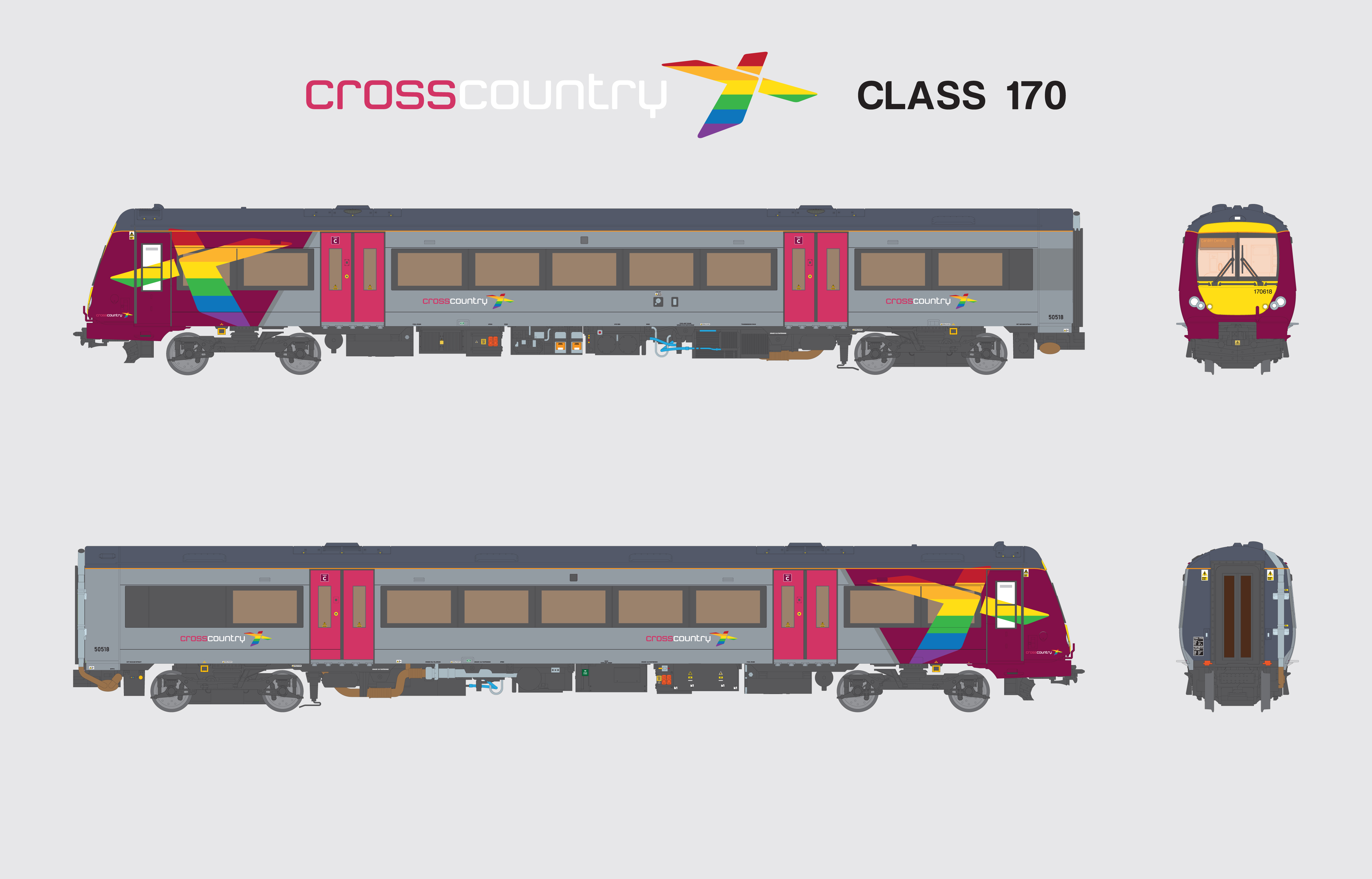 KMRC Exclusive Bachmann 00 gauge Class 170 in CrossCountry Trains ‘Pride’ livery KMRC Exclusive Bachmann 00 gauge Class 170 in CrossCountry Trains ‘Pride’ livery image