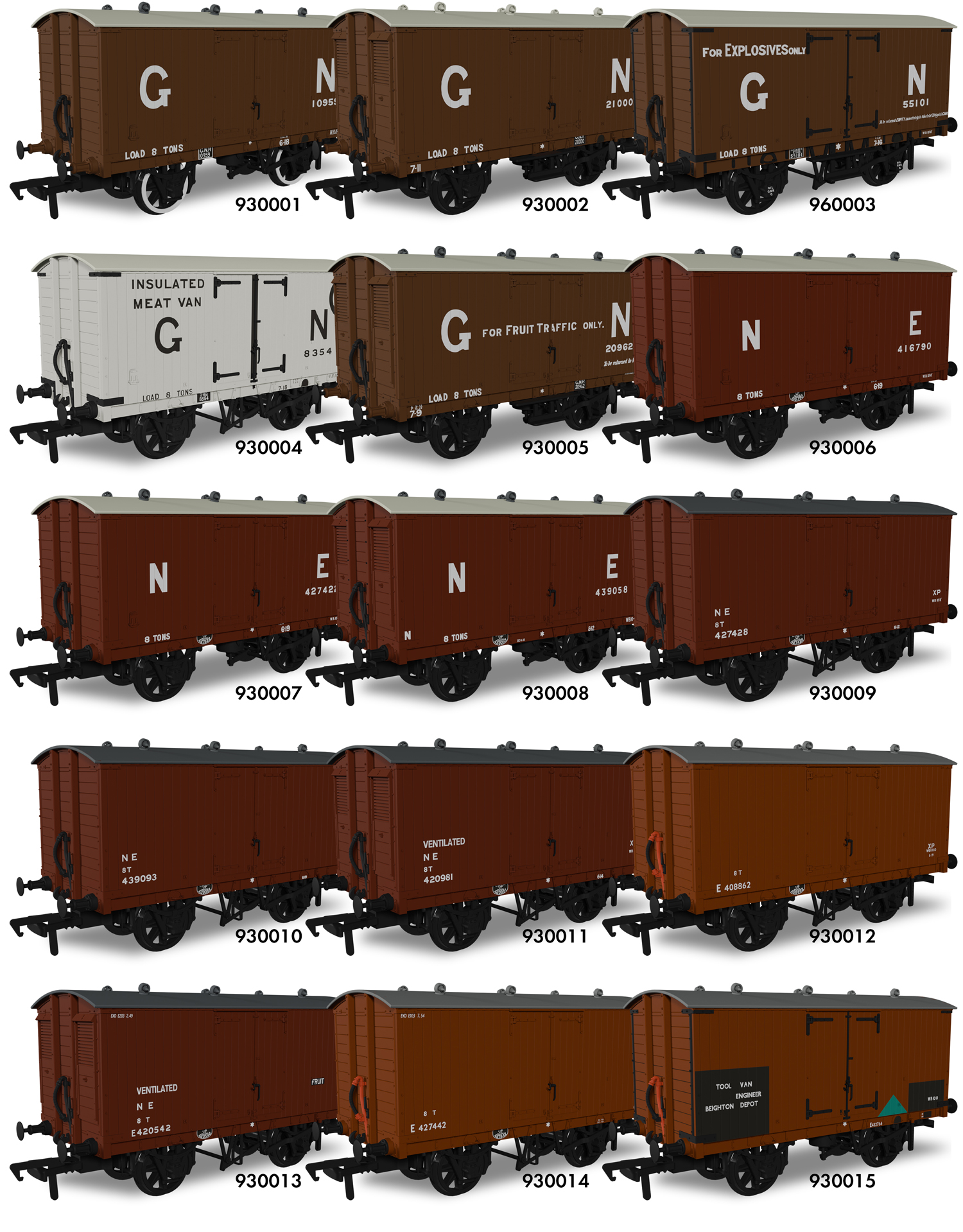 Rapido Trains UK OO Gauge LMS D1663 Vans Van image