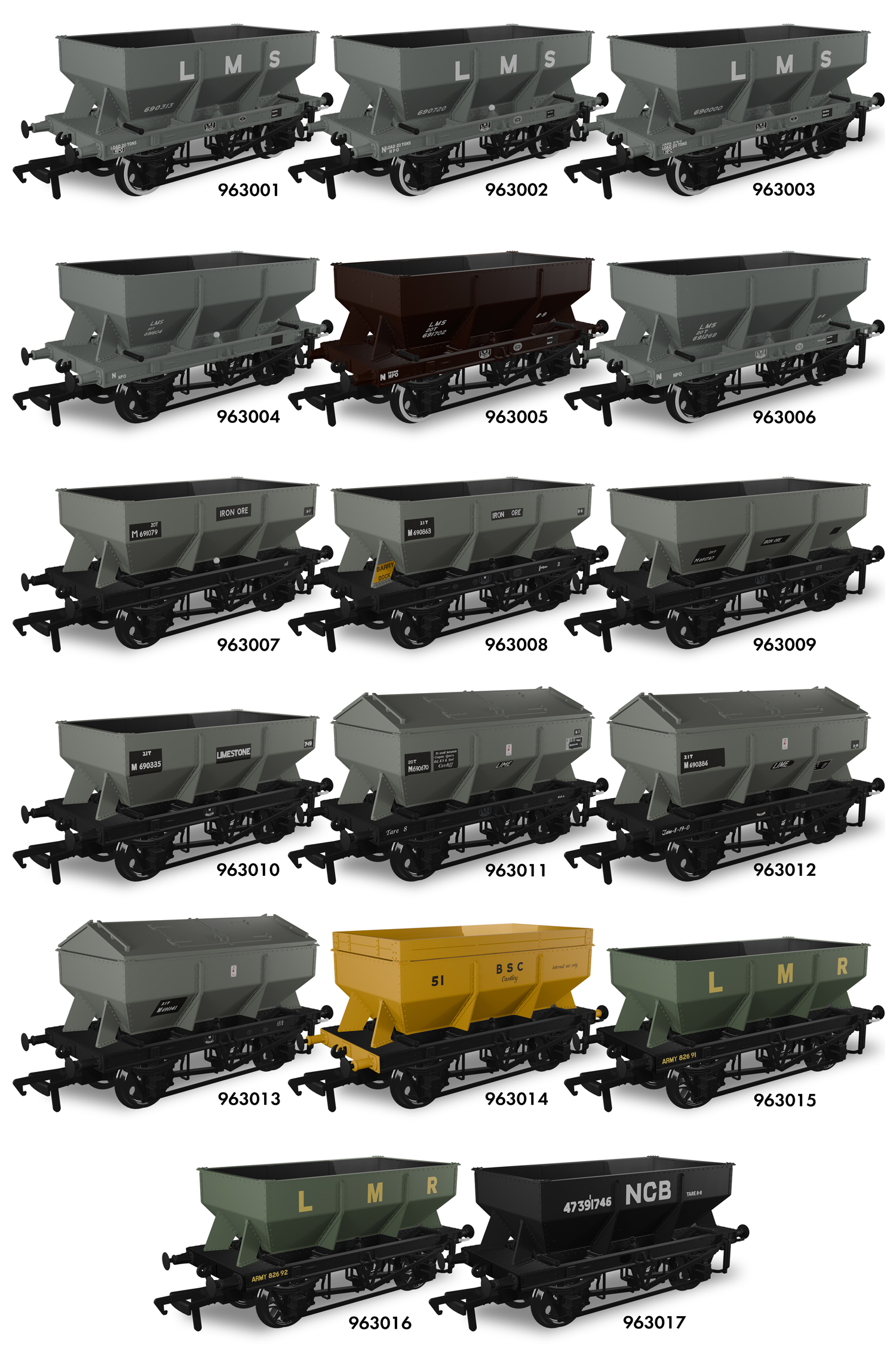 Rapido Trains UK OO Gauge LMS 20t Iron Ore Hopper image
