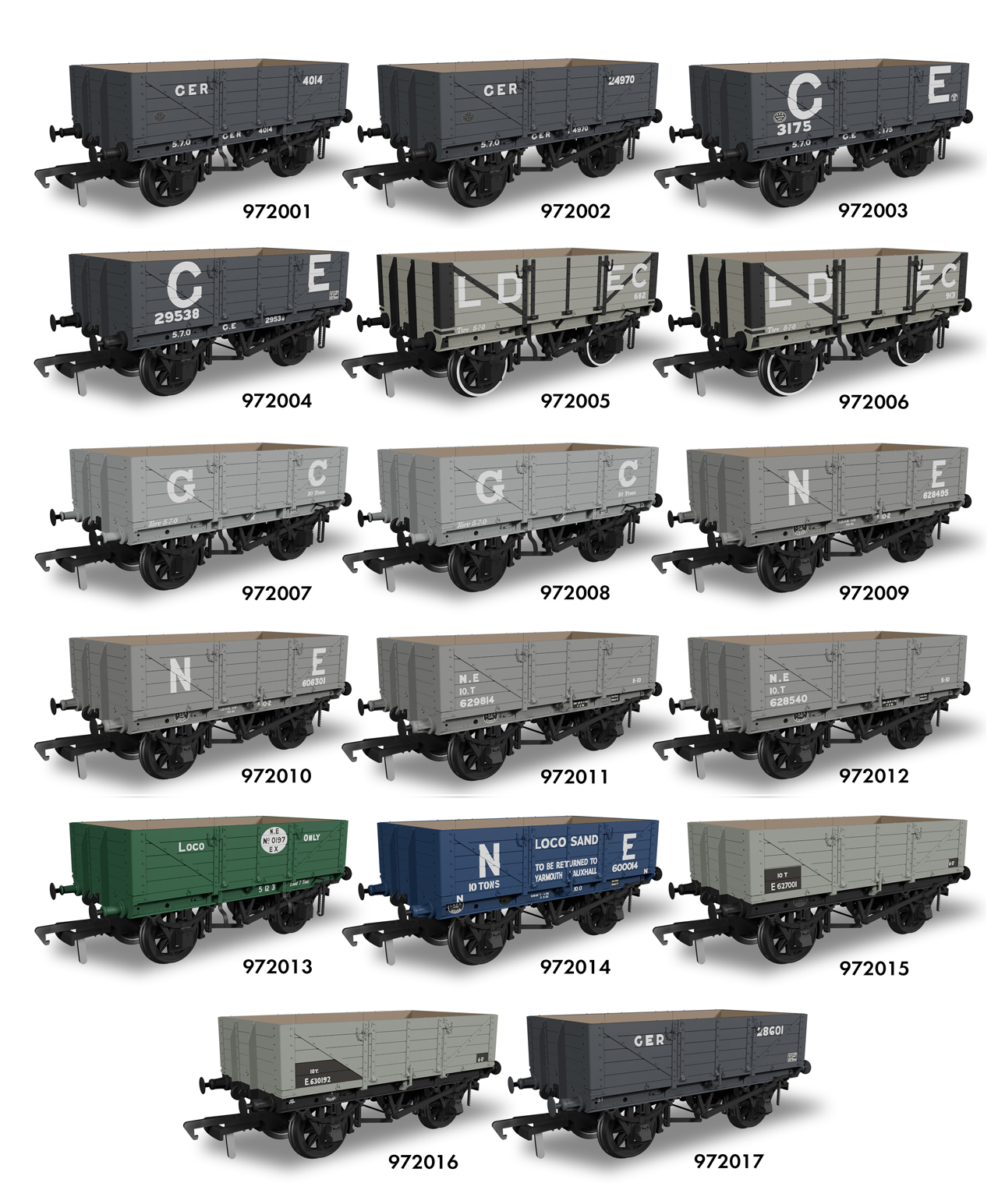 Rapido Trains UK OO Gauge LBSC D8 Covered Vans image