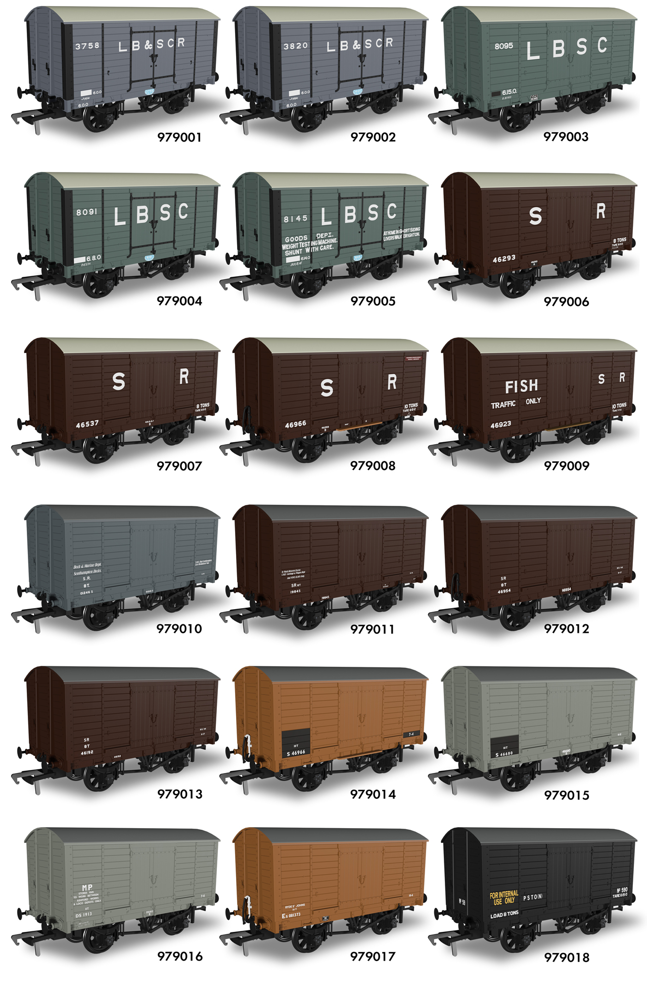 Rapido Trains UK OO Gauge LBSC D8 Covered Vans image