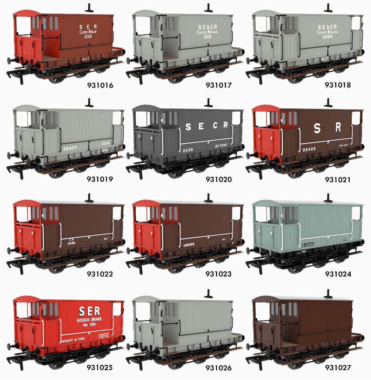 Rapido Trains UK SER /SECR 20t 6-Wheel Brake Vans image