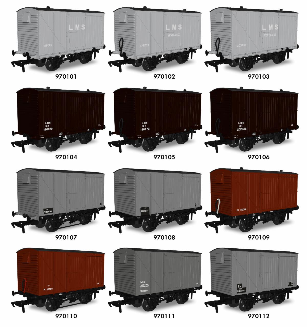 Rapido Trains UK OO Gauge LMS D1832A Vans Van image