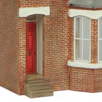 44-0214R Bachmann Scenecraft Low Relief Right Bay Terrace Red