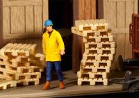 Pack of 12 pallets ready to place on your model railway.  This kit contains 12 single parts in 1 colour and detailed building instructions.